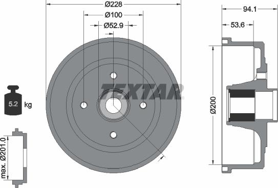 Textar 94041100 - Tamburo freno www.autoricambit.com