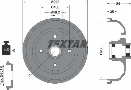 Textar 94042300 - Tamburo freno www.autoricambit.com