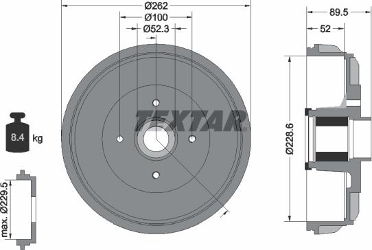 Textar 94047400 - Tamburo freno www.autoricambit.com