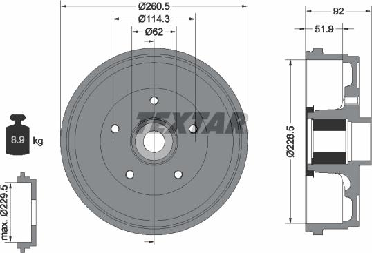 Textar 94047500 - Tamburo freno www.autoricambit.com