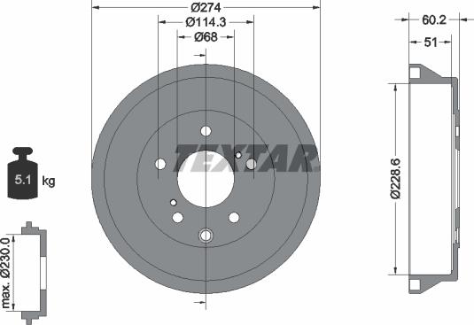 Textar 94047800 - Tamburo freno www.autoricambit.com