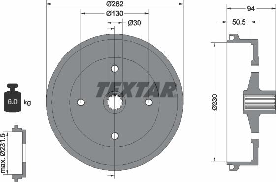 Textar 94004700 - Tamburo freno www.autoricambit.com