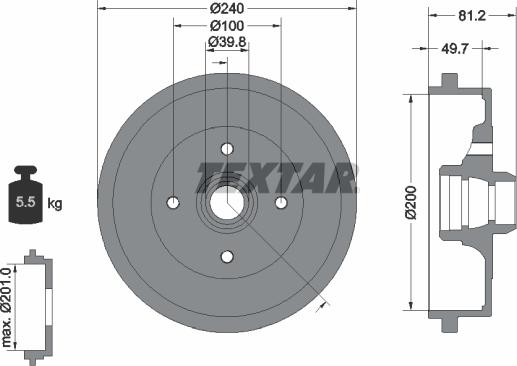 Textar 94006700 - Tamburo freno www.autoricambit.com