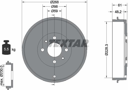 Textar 94014000 - Tamburo freno www.autoricambit.com