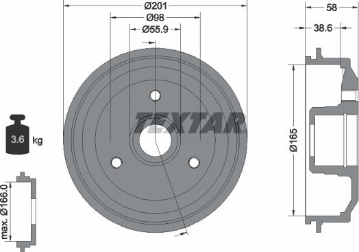 Textar 94014100 - Tamburo freno www.autoricambit.com