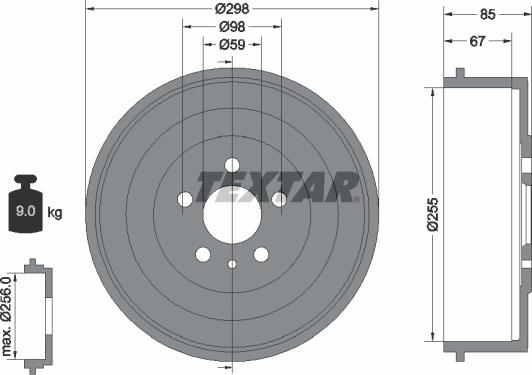 Textar 94015000 - Tamburo freno www.autoricambit.com