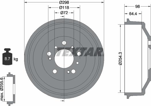 Textar 94010200 - Tamburo freno www.autoricambit.com