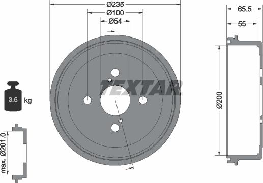 Textar 94018200 - Tamburo freno www.autoricambit.com