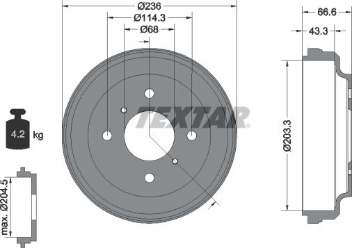 Textar 94039800 - Tamburo freno www.autoricambit.com