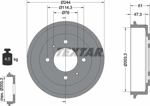 Textar 94034900 - Tamburo freno www.autoricambit.com