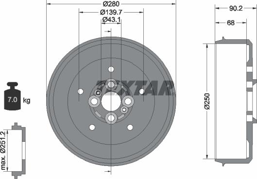 Textar 94030600 - Tamburo freno www.autoricambit.com