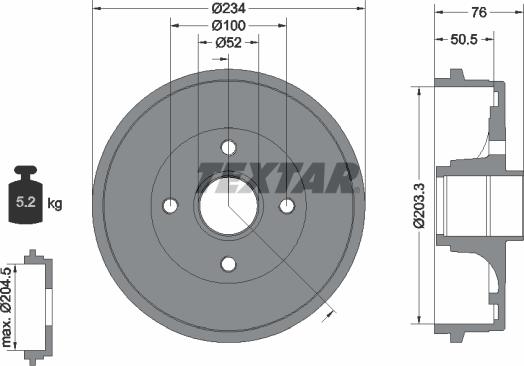 Textar 94033800 - Tamburo freno www.autoricambit.com