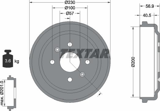 Textar 94032100 - Tamburo freno www.autoricambit.com