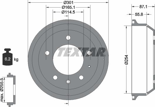 Textar 94037500 - Tamburo freno www.autoricambit.com