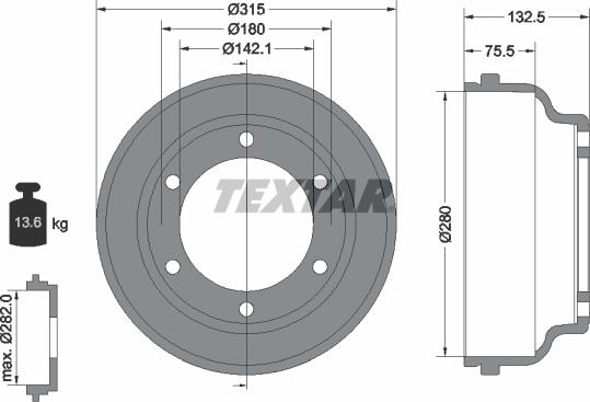 Textar 94024800 - Tamburo freno www.autoricambit.com