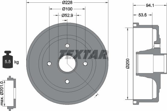 Textar 94024200 - Tamburo freno www.autoricambit.com