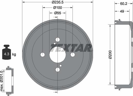 Textar 94025600 - Tamburo freno www.autoricambit.com