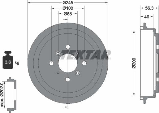 Textar 94026300 - Tamburo freno www.autoricambit.com