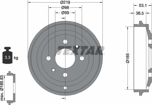 Textar 94020000 - Tamburo freno www.autoricambit.com