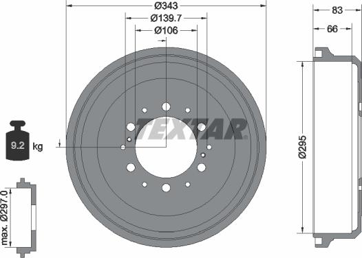 Textar 94021000 - Tamburo freno www.autoricambit.com