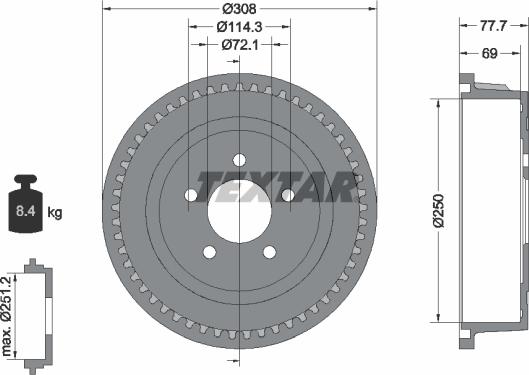 Textar 94028100 - Tamburo freno www.autoricambit.com