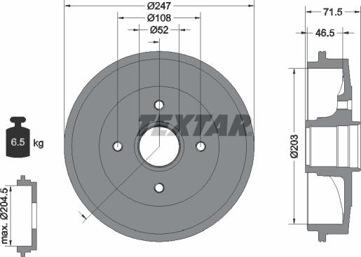 Textar 94028200 - Tamburo freno www.autoricambit.com