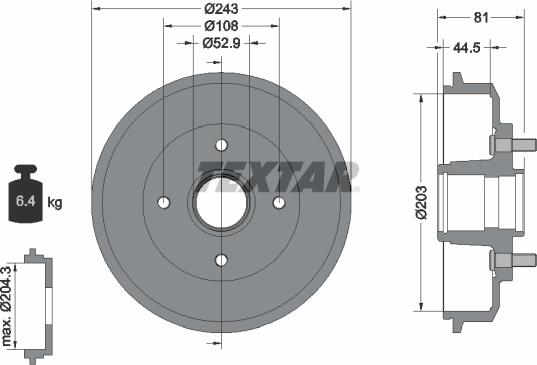 Textar 94022500 - Tamburo freno www.autoricambit.com