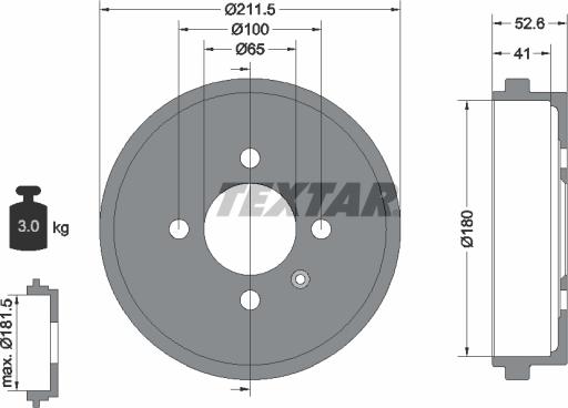 Textar 94022700 - Tamburo freno www.autoricambit.com