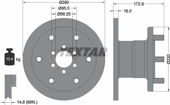 Textar 93042801 - Discofreno www.autoricambit.com