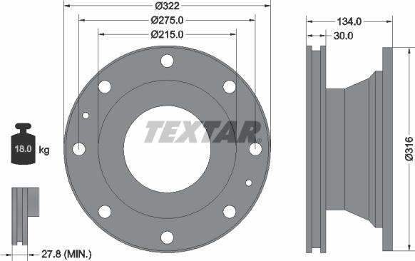 Textar 93084900 - Discofreno www.autoricambit.com