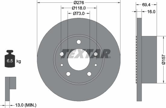 Textar 93104800 - Discofreno www.autoricambit.com