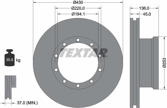 Textar 93101200 - Discofreno www.autoricambit.com