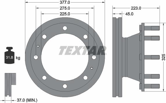 Textar 93188600 - Discofreno www.autoricambit.com