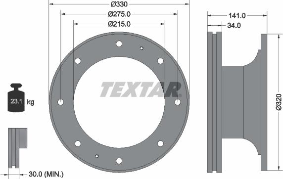 Textar 93127400 - Discofreno www.autoricambit.com