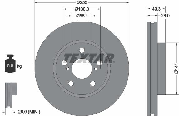 Textar 92094300 - Discofreno www.autoricambit.com