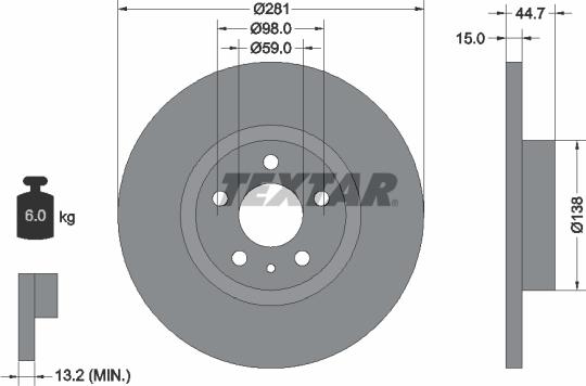 Textar 92096400 - Discofreno www.autoricambit.com