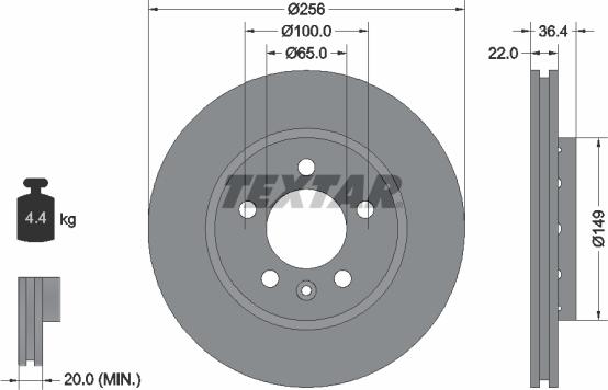 Textar 92098603 - Discofreno www.autoricambit.com