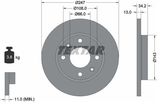 Textar 92092803 - Discofreno www.autoricambit.com