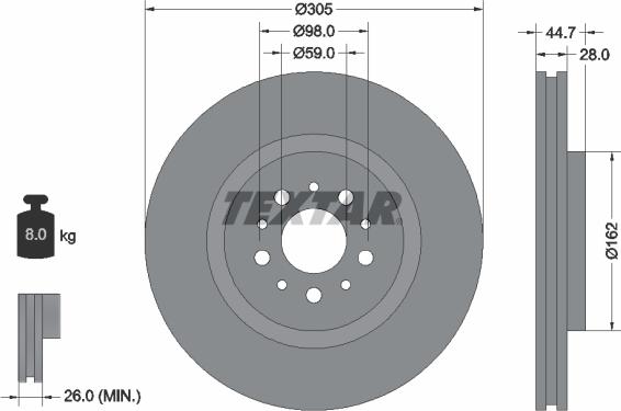 Textar 92092700 - Discofreno www.autoricambit.com