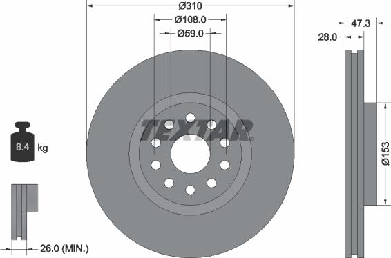 Textar 92097500 - Discofreno www.autoricambit.com