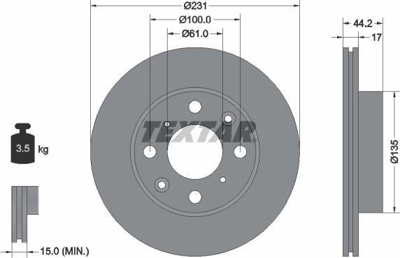 Textar 92046500 - Discofreno www.autoricambit.com