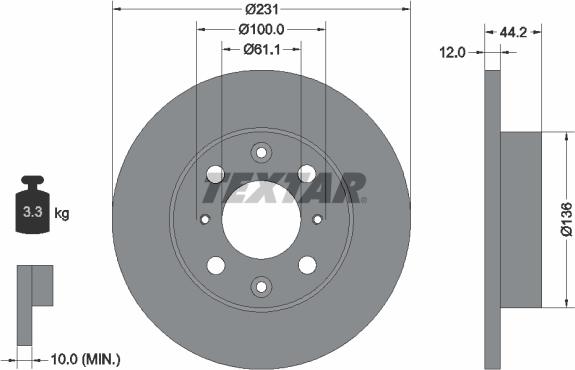 Textar 92046300 - Discofreno www.autoricambit.com