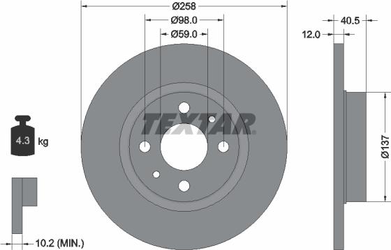 Textar 92041500 - Discofreno www.autoricambit.com