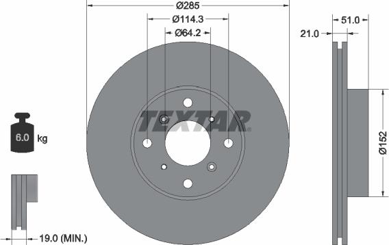 Textar 92048900 - Discofreno www.autoricambit.com