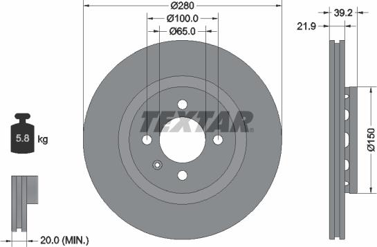 Textar 92043500 - Discofreno www.autoricambit.com