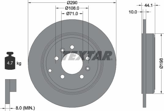 Textar 92054800 - Discofreno www.autoricambit.com