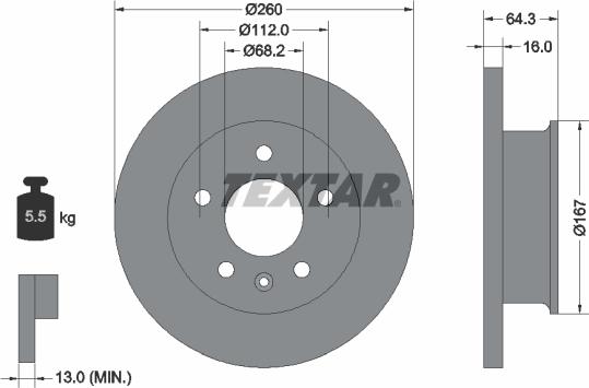 Textar 92055900 - Discofreno www.autoricambit.com