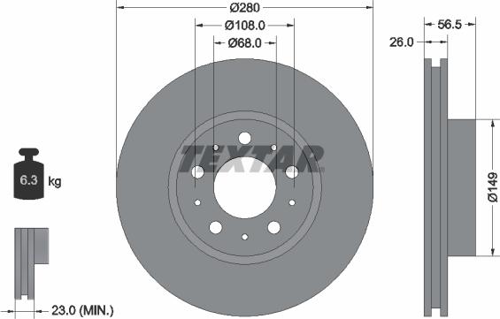 Textar 92055400 - Discofreno www.autoricambit.com