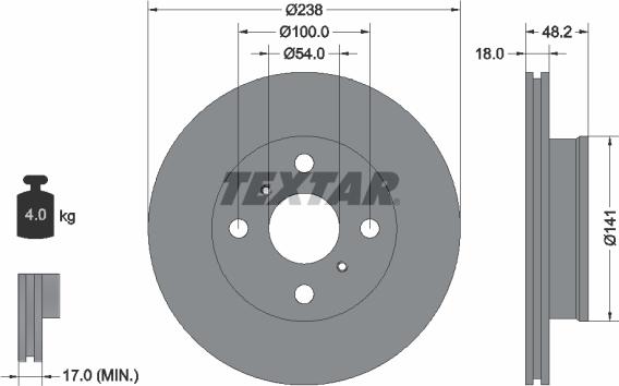 Textar 92055800 - Discofreno www.autoricambit.com