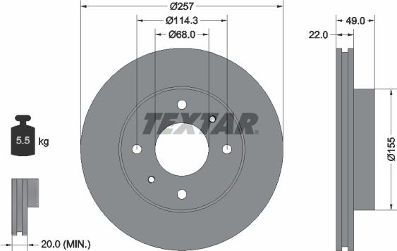 Textar 92056300 - Discofreno www.autoricambit.com